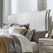 Liberty Furniture Belmar Queen Upholstered Sleigh Bed in Washed Taupe and Silver Champagne - J. Patrick’s Furniture (Pooler, GA)