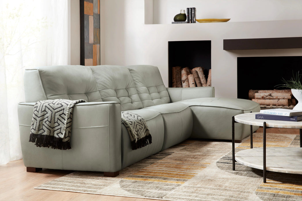 Reaux Power Recline Sofa w/ RAF Chaise w/2 Power Recliners