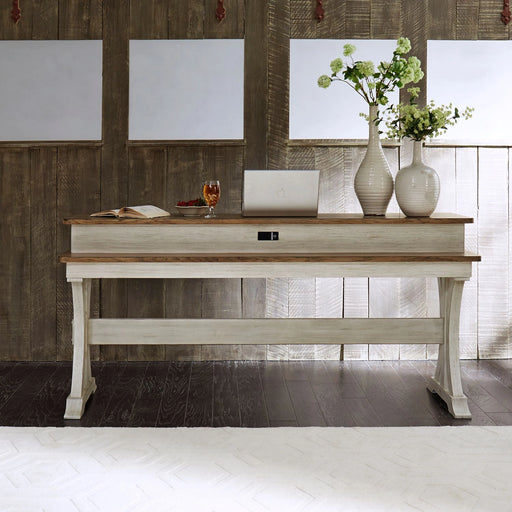 Farmhouse Reimagined Console Bar Table in Antique White image