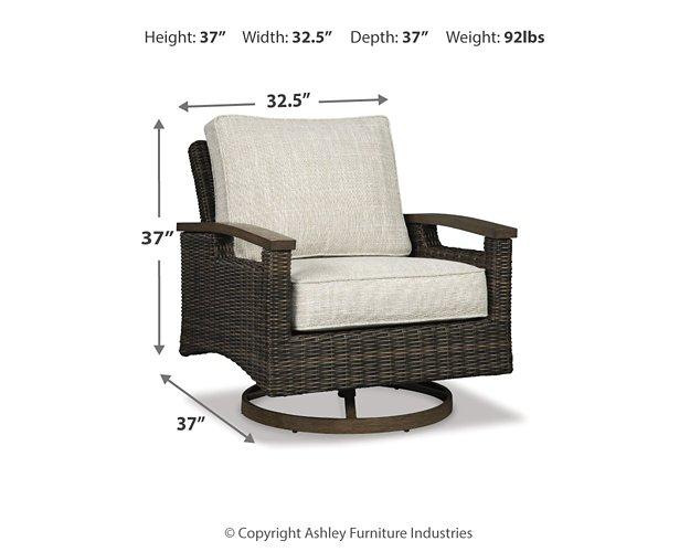 Paradise Trail Paradise Trail Fire Pit Table with 4 Nuvella Swivel Lounge Chairs - J. Patrick’s Furniture (Pooler, GA)