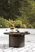 Paradise Trail Paradise Trail Fire Pit Table with 4 Nuvella Swivel Lounge Chairs - J. Patrick’s Furniture (Pooler, GA)