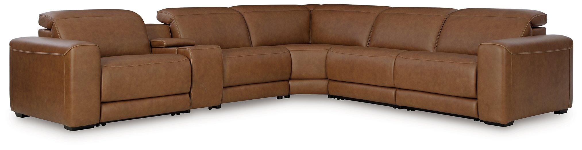 Magic Man Power Reclining Sectional with Console - J. Patrick’s Furniture (Pooler, GA)