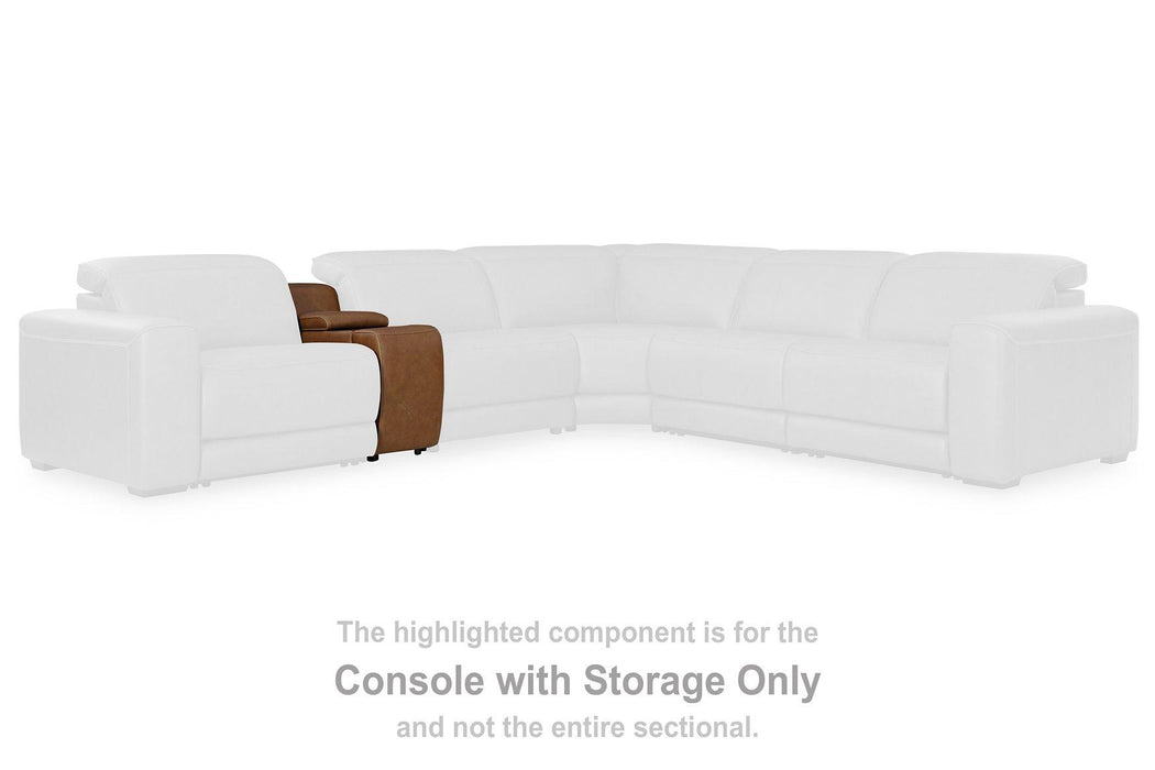 Magic Man Power Reclining Sectional with Console - J. Patrick’s Furniture (Pooler, GA)