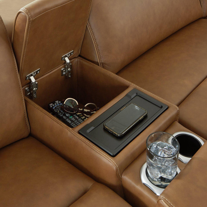Magic Man Power Reclining Sectional with Console - J. Patrick’s Furniture (Pooler, GA)