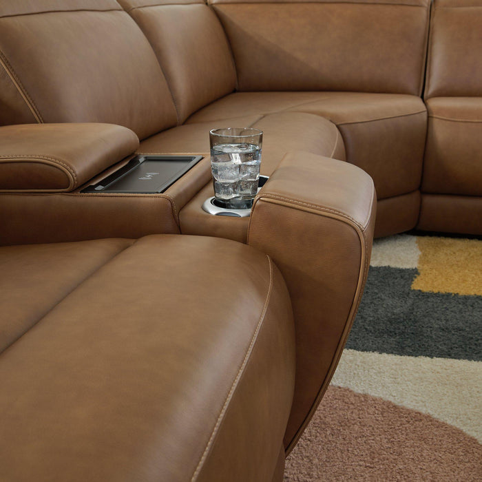Magic Man Power Reclining Sectional with Console - J. Patrick’s Furniture (Pooler, GA)