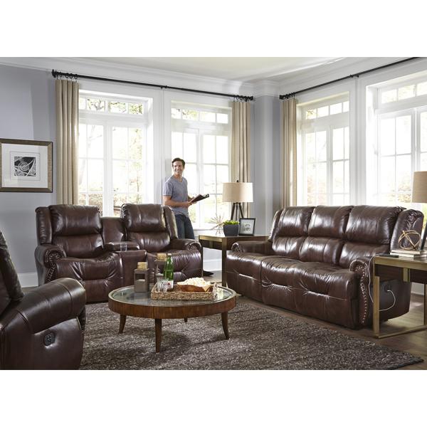 GENET COLLECTION LEATHER POWER RECLINING SOFA W/ FOLD DOWN TABLE- S960CZ4 - J. Patrick’s Furniture (Pooler, GA)