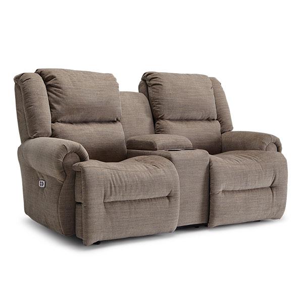 GENET LOVESEAT LEATHER SPACE SAVER CONSOLE LOVESEAT- L960CC4