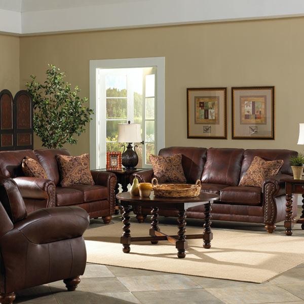 NOBLE COLLECTION LEATHER STATIONARY SOFA- S64RLU - J. Patrick’s Furniture (Pooler, GA)