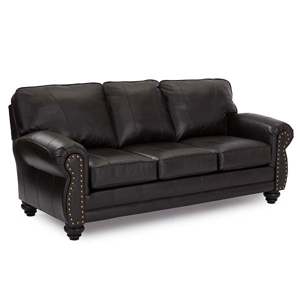 NOBLE COLLECTION LEATHER STATIONARY SOFA- S64RLU - J. Patrick’s Furniture (Pooler, GA)