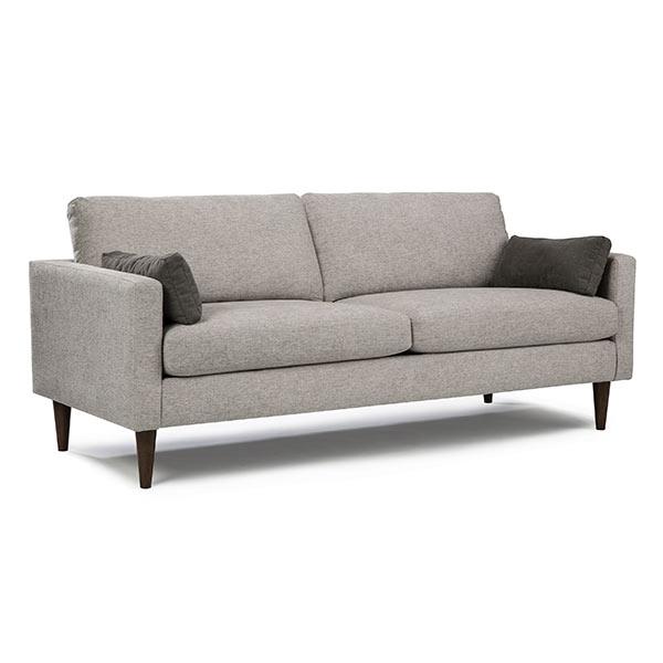 TRAFTON COLLECTION LEATHER STATIONARY SOFA W/2 PILLOWS- S10ELU