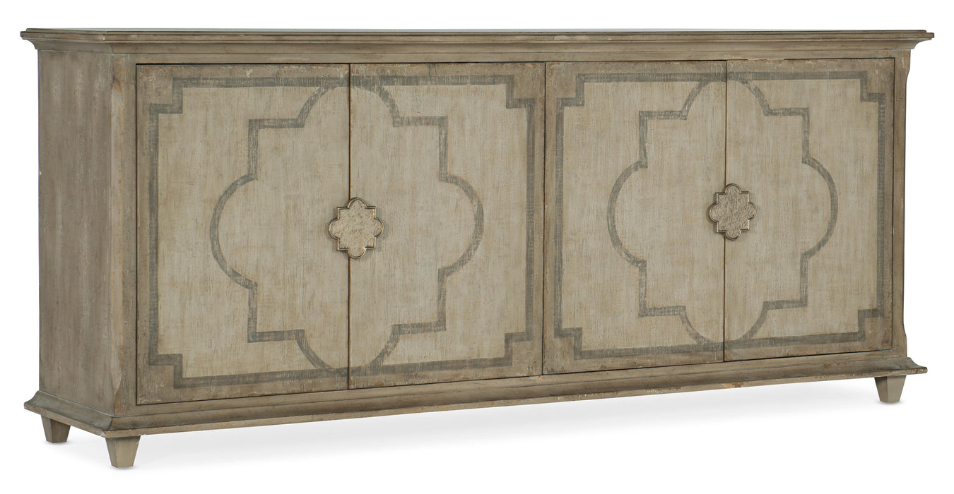 Oak Veneers with Handpainting and Solid-Wood Edge Top