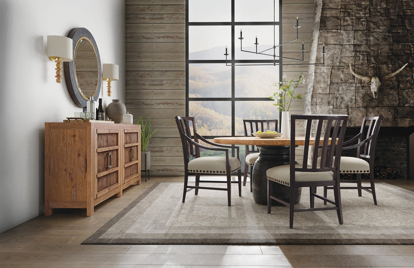 Pecky Hickory Veneers and Solid-Wood Edged Top