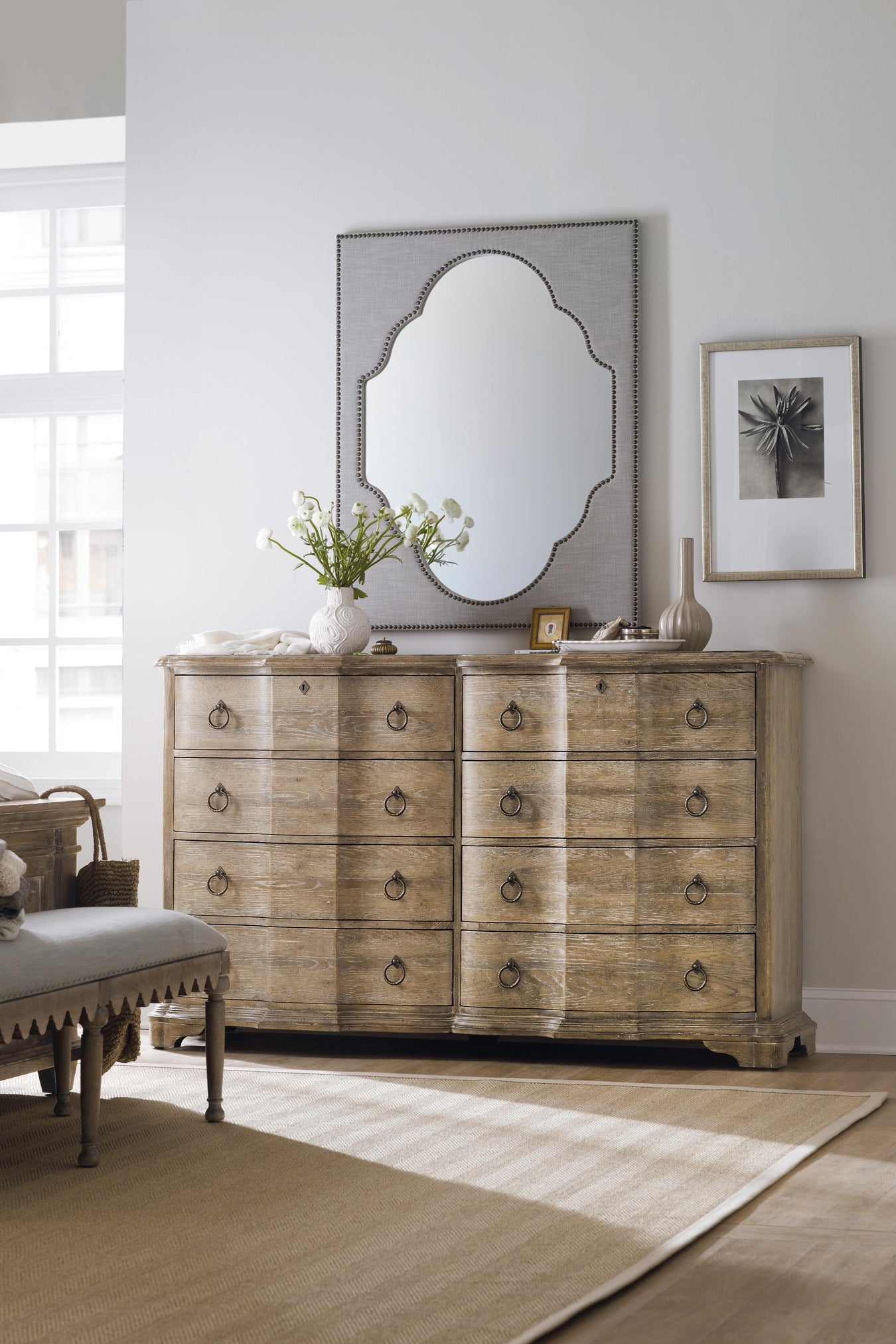 Hardwoods with Fabric and Mirror