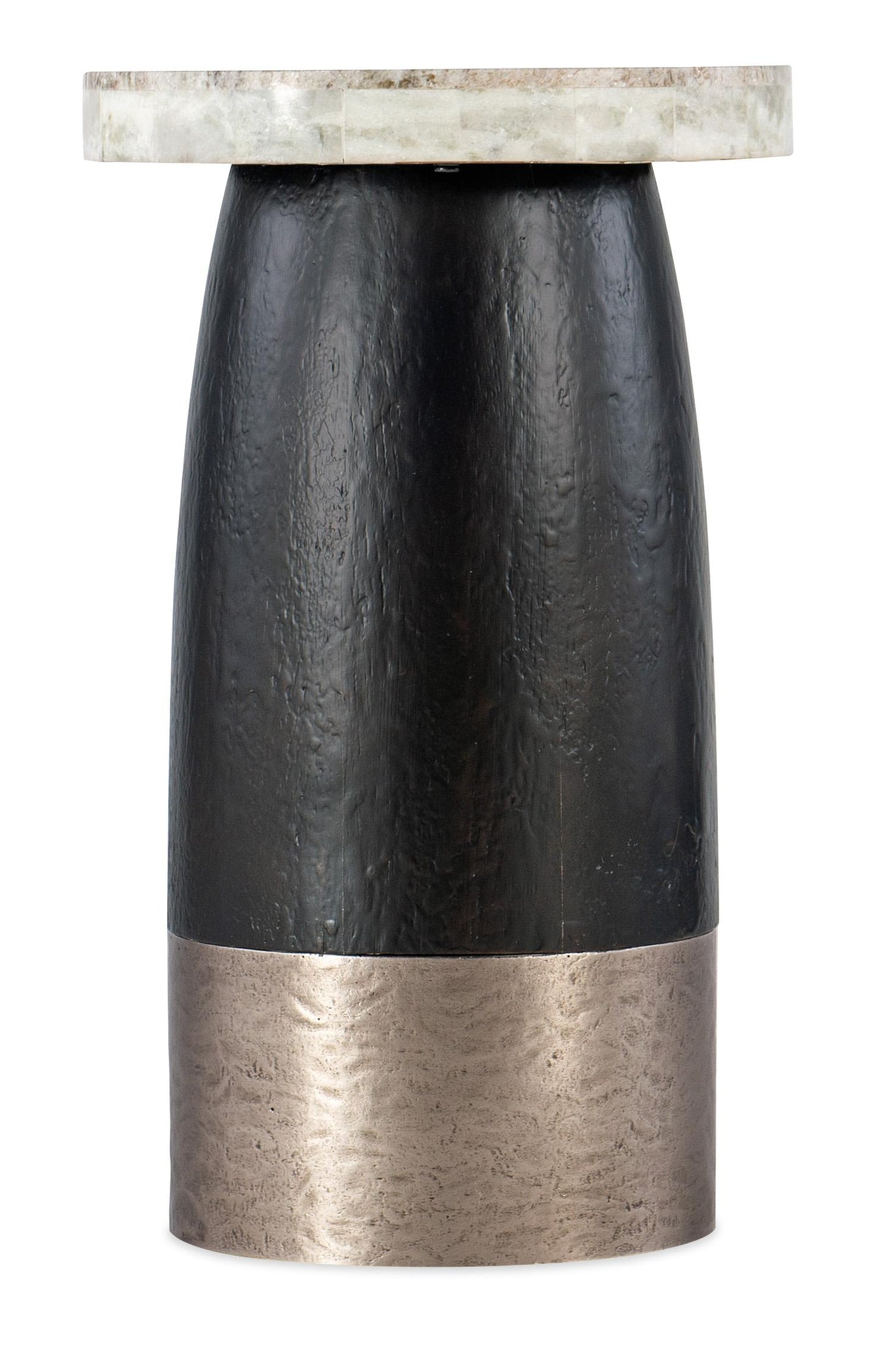 Metal with Honed Silver Travertine Stone Veneer