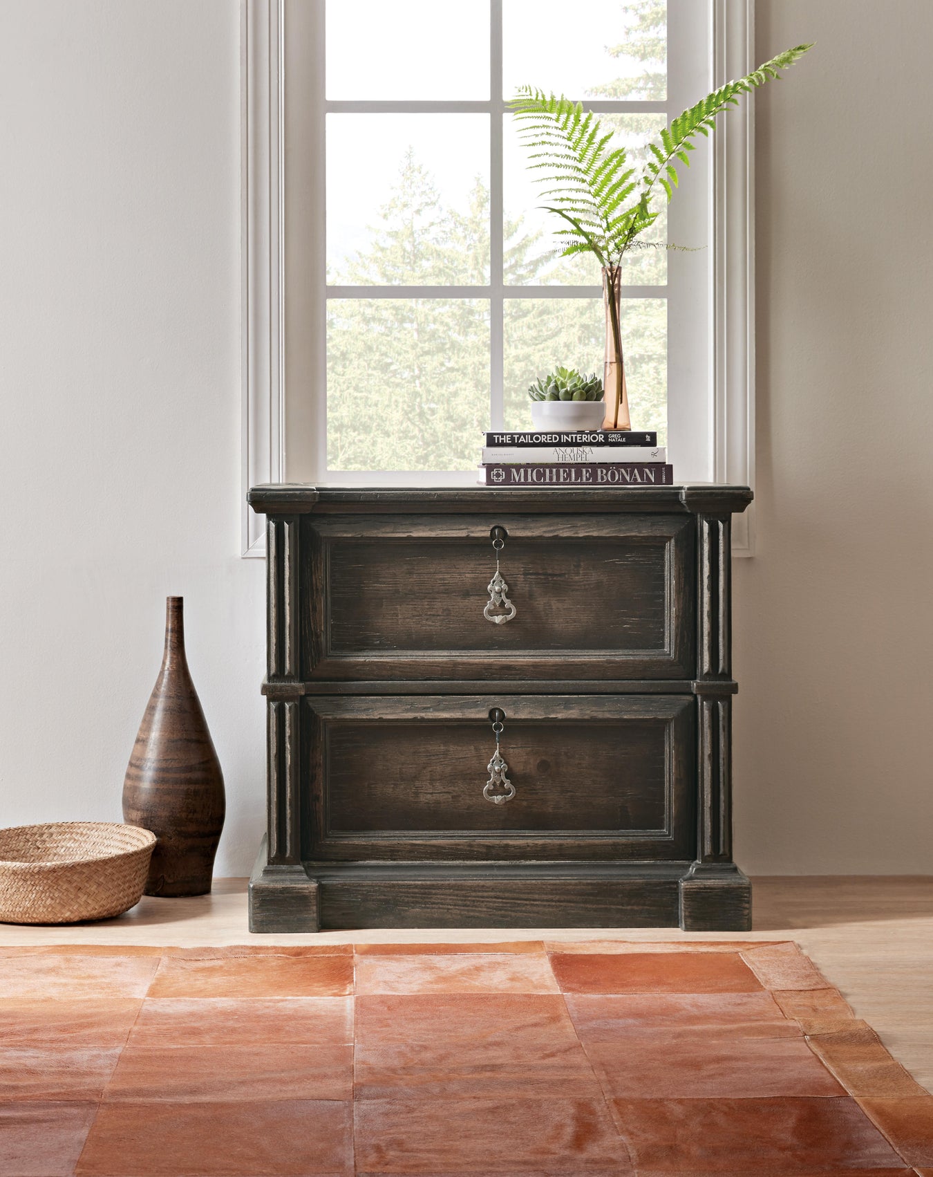 Pecky Hickory Veneer and Solid-Wood Edge Top