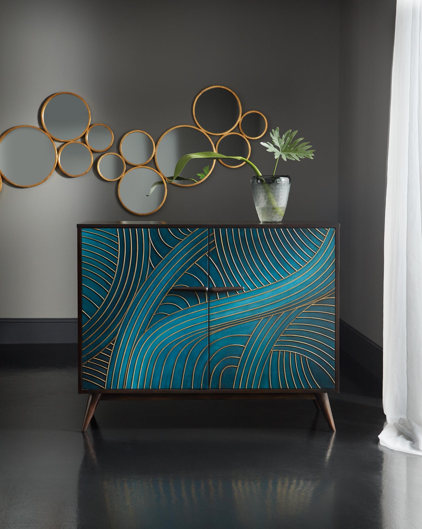 Walnut Veneers with Rattan