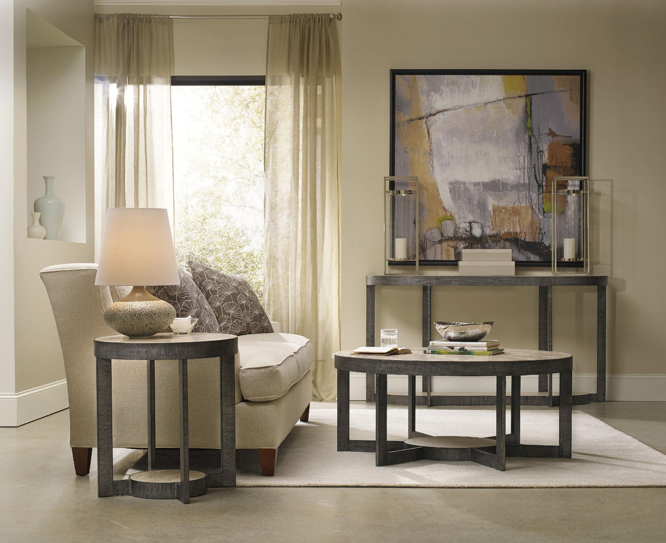 Travertine Marble and Metal