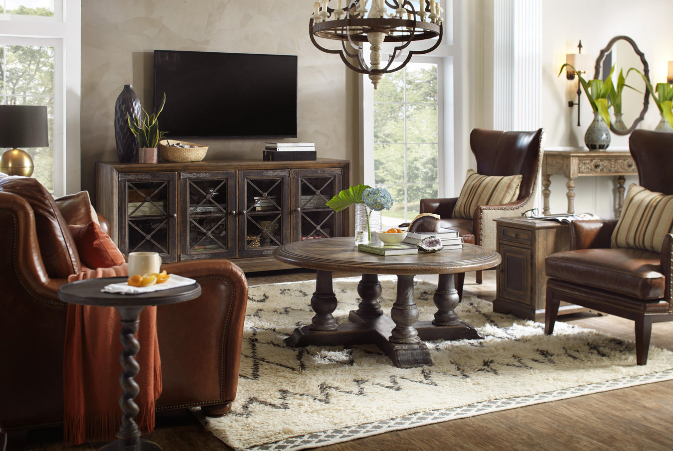 White Oak Veneers with Antique Seeded Glass and Metal