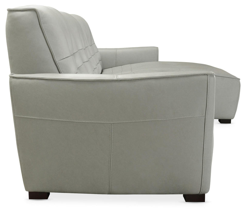 Reaux Power Recline Sofa w/ RAF Chaise w/2 Power Recliners