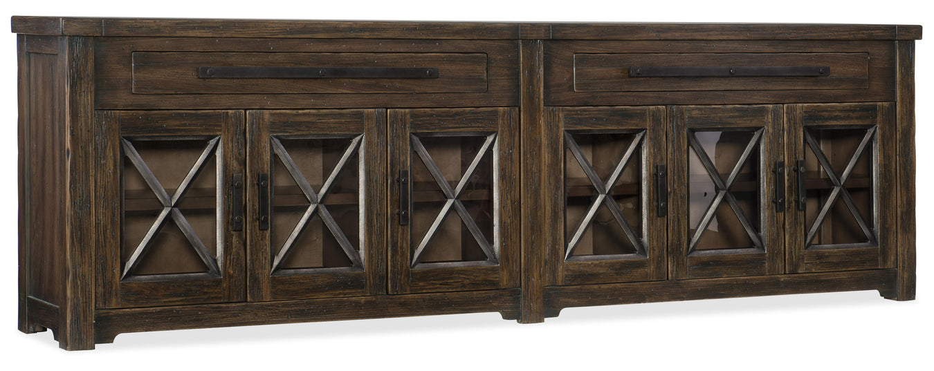 Black Walnut Veneers and Seeded Glass