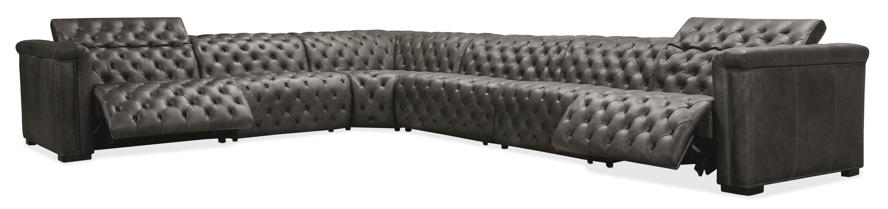 Savion Grandier 6 pc Sectional w/3 PWR Recline PWR Headrest