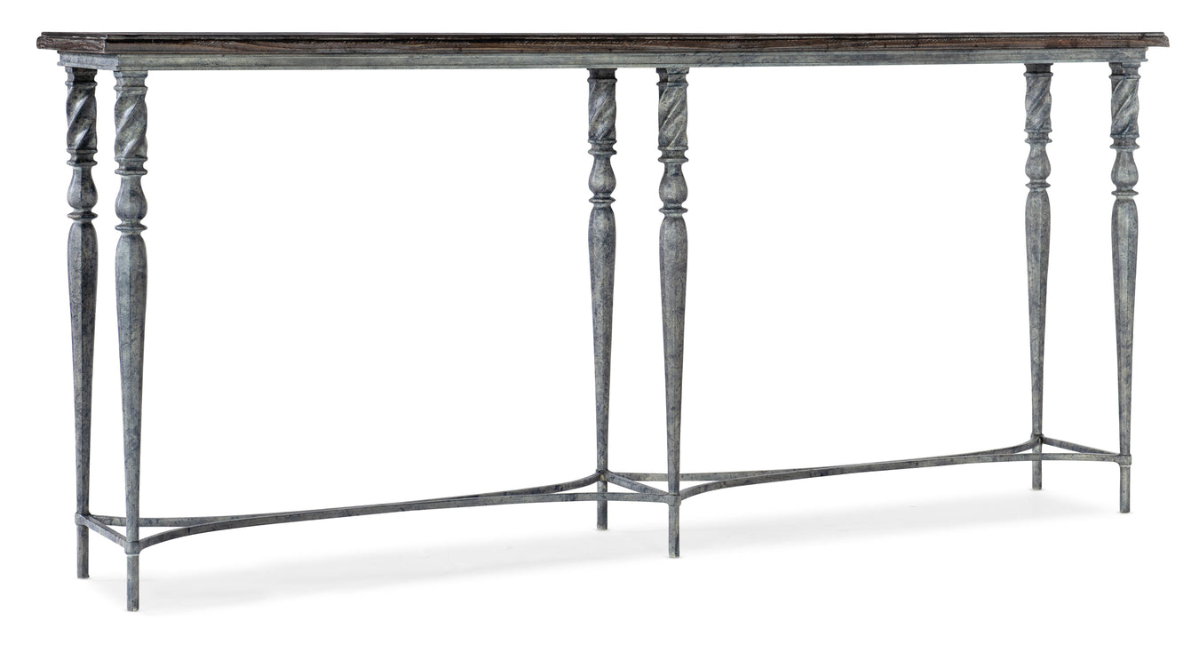 Pine Veneers and Metal with a Solid Wood-Edge Top