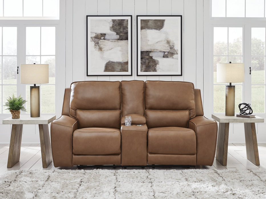 DeepWakes Power Reclining Loveseat with Console - J. Patrick’s Furniture (Pooler, GA)
