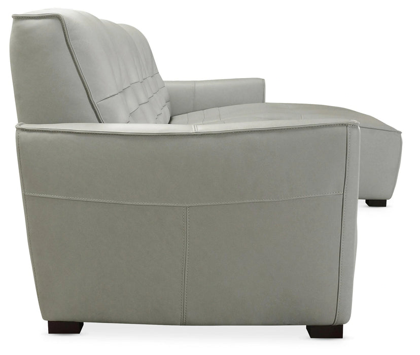 Reaux Power Recline Sofa w/ RAF Chaise w/2 Power Recliners