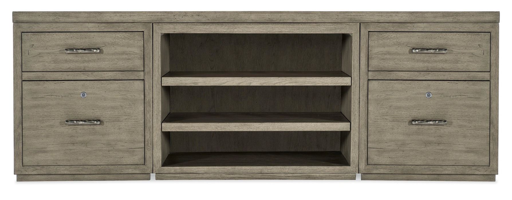 Linville Falls 84" Credenza with Two Files and Open Desk Cabinet