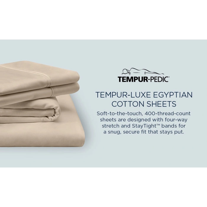 TEMPUR Luxe Egyptian Cotton Pillowcase Set Silver Mist
