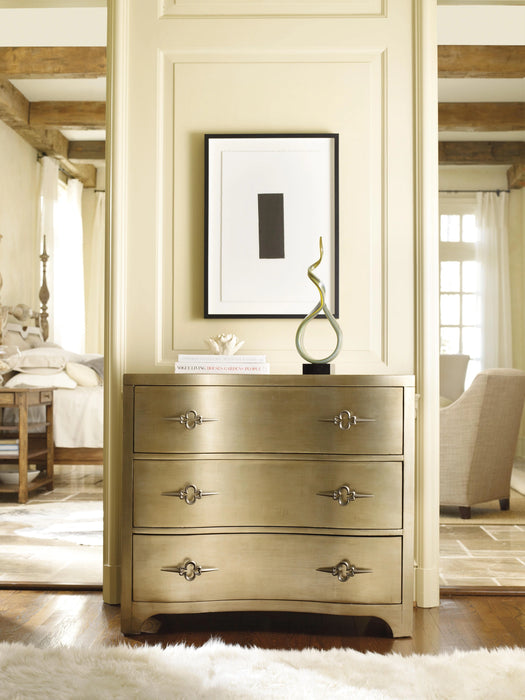 Sanctuary Three-Drawer Shaped Front Gold Chest