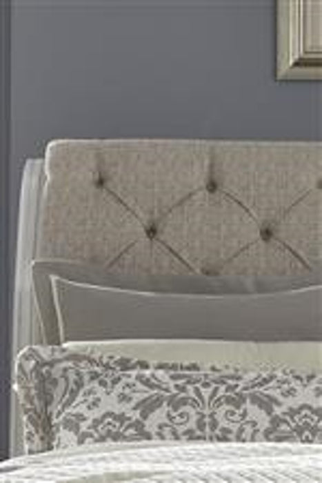 Liberty Furniture Abbey Park Upholstered Queen Sleigh Bed in Antique White - J. Patrick’s Furniture (Pooler, GA)
