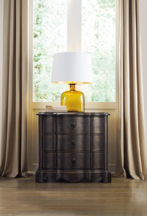 Corsica Dark Three Drawer Nightstand