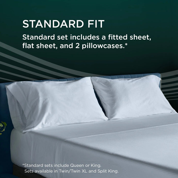 TEMPUR Luxe Egyptian Cotton Pillowcase Set Sleepy Blue