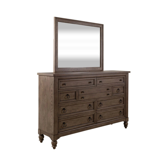 Americana Farmhouse King California Sleigh Bed, Dresser & Mirror, Night Stand image