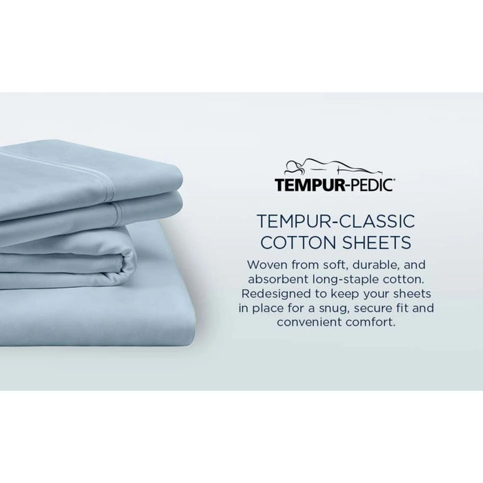 TEMPUR Classic Cotton Sheet Set Sleepy Blue
