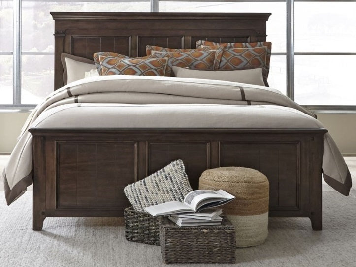 Liberty Furniture Saddlebrook Queen Panel Bed in Tobacco Brown - J. Patrick’s Furniture (Pooler, GA)