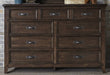Liberty Furniture Saddlebrook 9 Drawer Dresser in Tobacco Brown - J. Patrick’s Furniture (Pooler, GA)