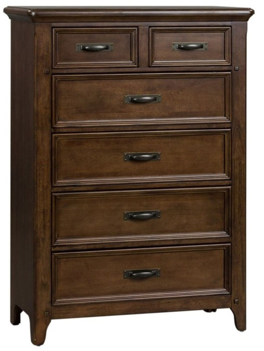 Liberty Furniture Saddlebrook 6 Drawer Chest in Tobacco Brown - J. Patrick’s Furniture (Pooler, GA)