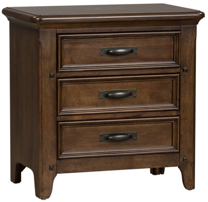 Liberty Furniture Saddlebrook 3 Drawer Nightstand in Tobacco Brown - J. Patrick’s Furniture (Pooler, GA)